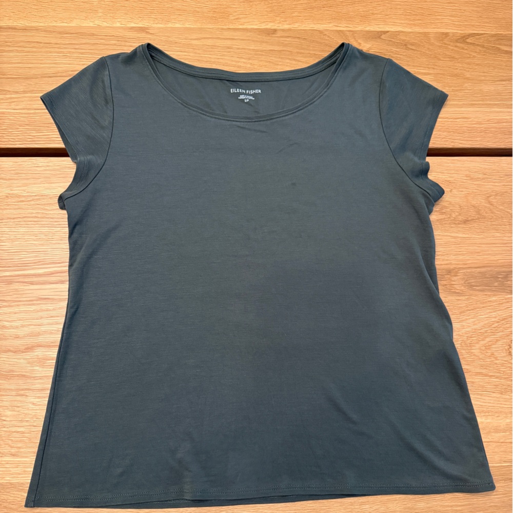 Forest Green Cap Sleeve Top by Eileen Fisher